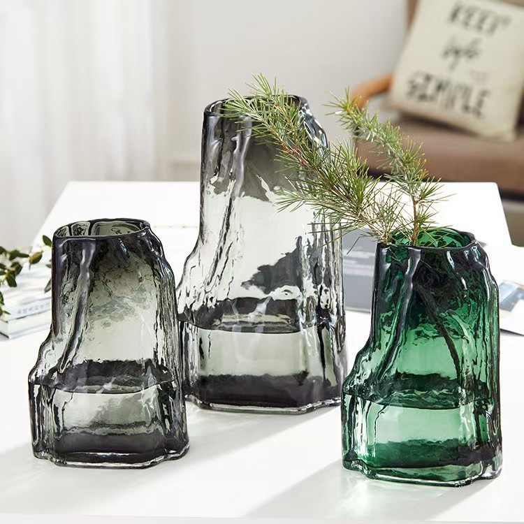 Çin tərzi süni rockery şüşə vitraj vaza